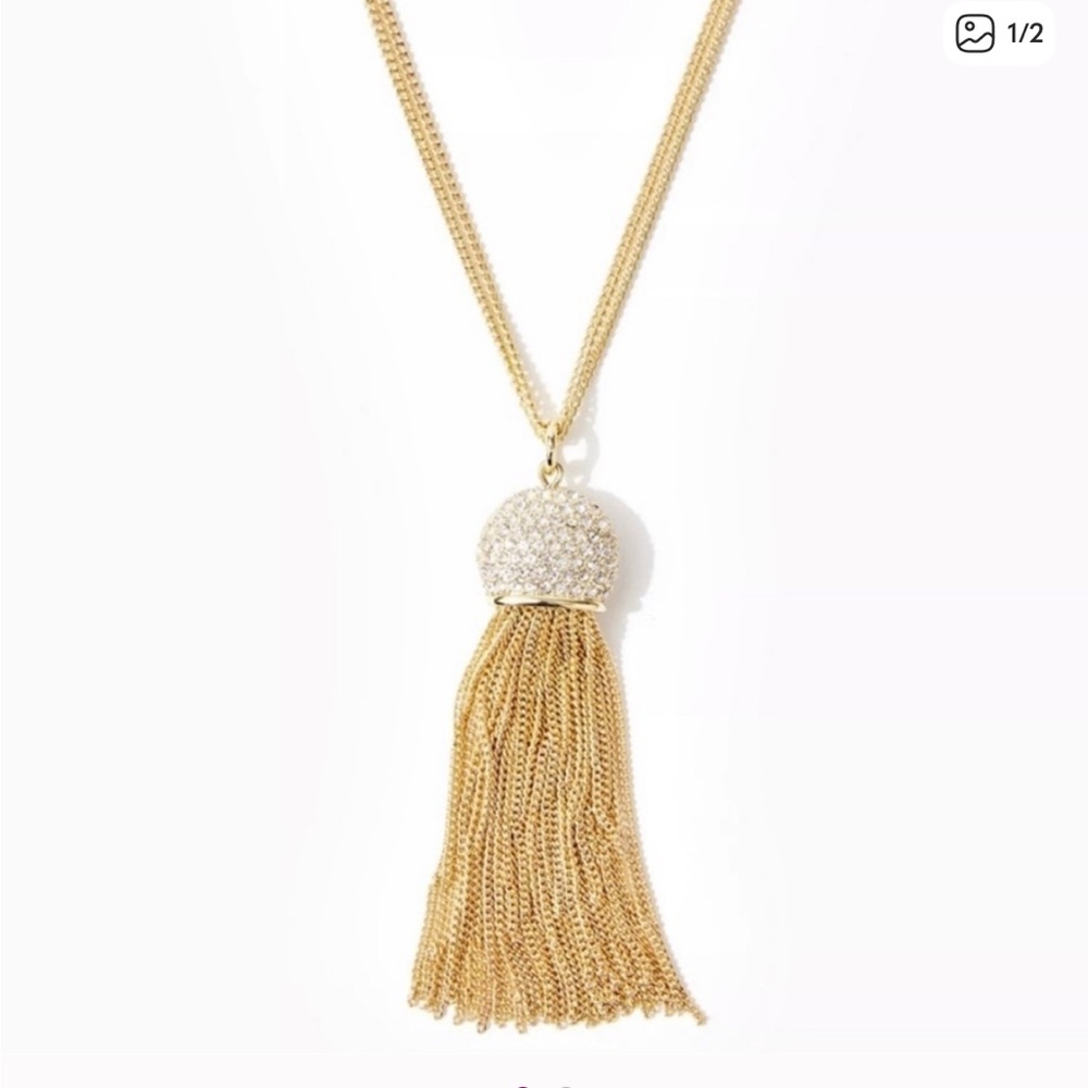 NWT Lilly Pulitzer Gold Tassel Jelly Fish Necklace